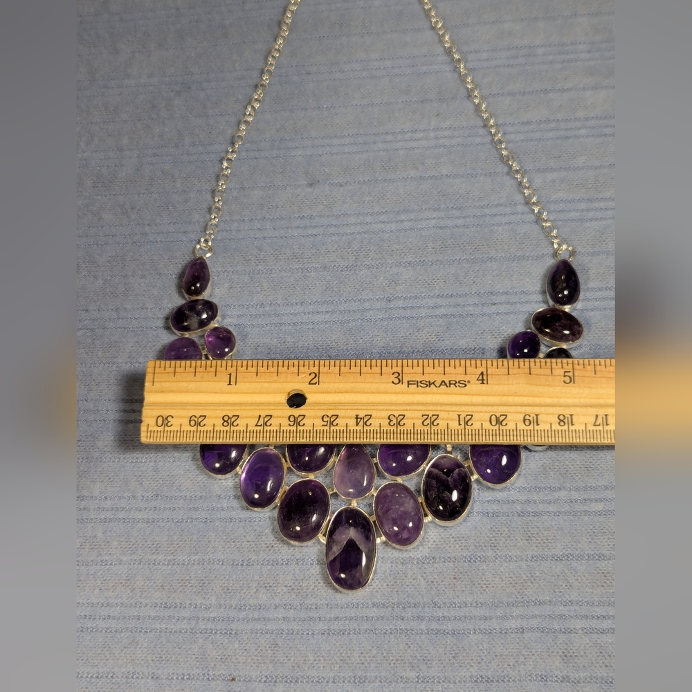 Amethyst Large Stone Statement Necklace - image 5